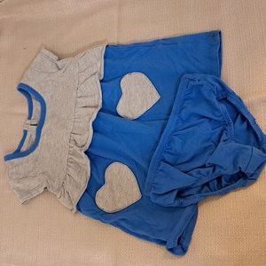 Toughskins Blue / Gray Heart Dress - 18 mo